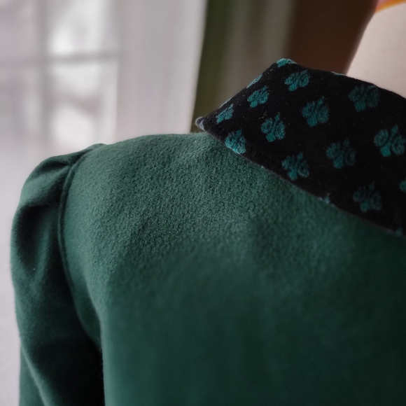 Vintage Rothschild Green Wool Blend Girls Coat Size 6X Fit & Flare - Picture 5 of 15